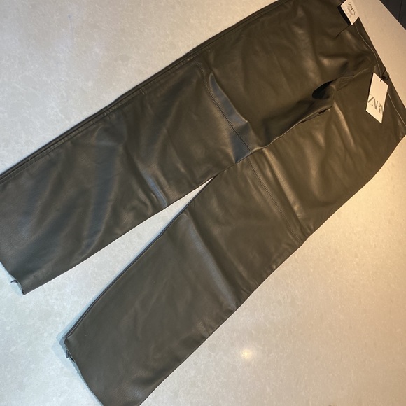 New Zara Forest Green Faux Leather Skinny Legging Pants Size L Wtags green⭐️⭐️⭐️ - Picture 6 of 17